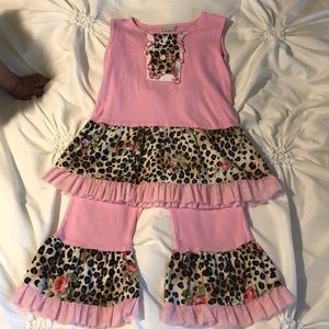 Kids pink and cheetah outfit